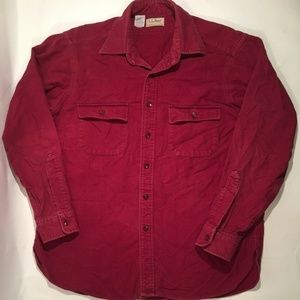 Vintage LL Bean Chamois Cloth Shirt Burgundy Red
